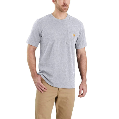 Carhartt Relaxed Fit Heavyweight Short-Sleeve K87 Pocket T-Shirt Heather Grey