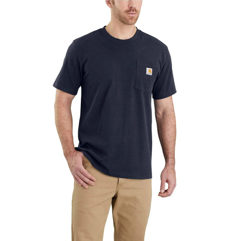 Carhartt Relaxed Fit Heavyweight Short-Sleeve K87 Pocket T-Shirt Navy