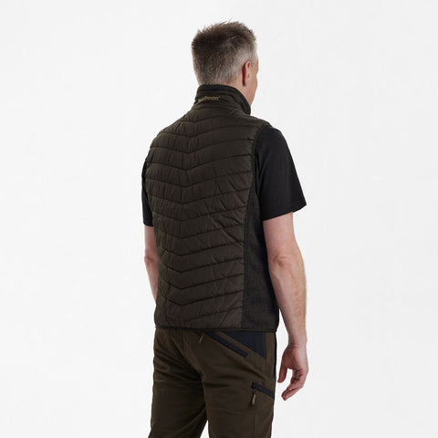 Deerhunter Moor Padded Waistcoat Gilet With Knit Leaf Brown