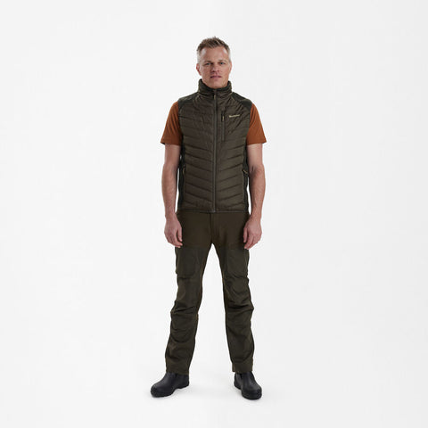 Deerhunter Moor Padded Waistcoat Gilet With Knit Timber Green