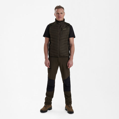 Deerhunter Moor Padded Waistcoat Gilet With Knit Leaf Brown