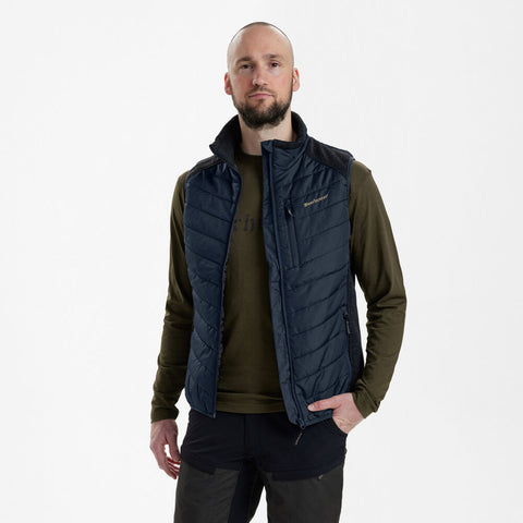 Deerhunter Moor Padded Waistcoat Gilet With Knit Dark Blue