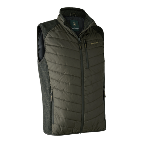 Deerhunter Moor Padded Waistcoat Gilet With Knit Timber Green