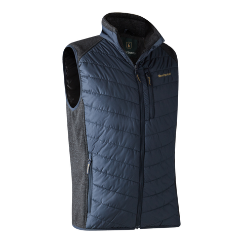 Deerhunter Moor Padded Waistcoat Gilet With Knit Dark Blue