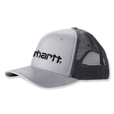 Carhartt Canvas Mesh-Back Logo Graphic Cap Asphalt-Grey/Black