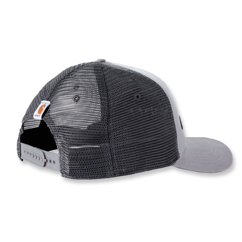 Carhartt Canvas Mesh-Back Logo Graphic Cap Asphalt-Grey/Black