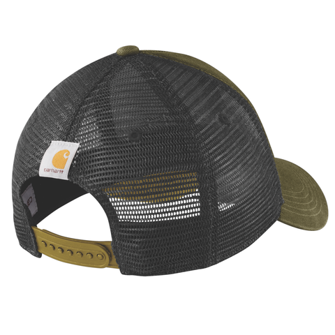 Carhartt Canvas Mesh-Back Logo Graphic Cap Dark Bronzed Green