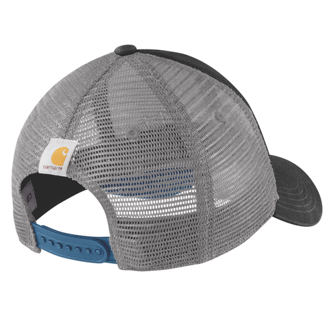 Carhartt Canvas Mesh-Back Logo Graphic Cap Black/Dark Horizon Blue