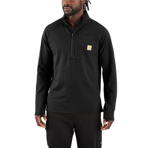 Carhartt Force™ Relaxed Fit Mock Neck Half-Zip T-Shirt Black