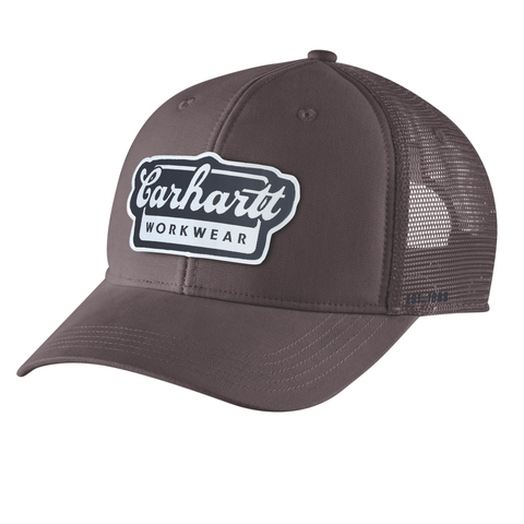 Carhartt Rugged Flex™ Twill Mesh-Back Script Patch Cap Dark Sepia