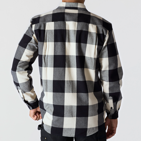 Carhartt Loose Fit Heavyweight Flannel Long-Sleeve Plaid Shirt Oat Milk Beige
