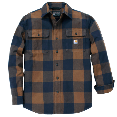 Carhartt Loose Fit Heavyweight Flannel Long-Sleeve Plaid Shirt Red Duck