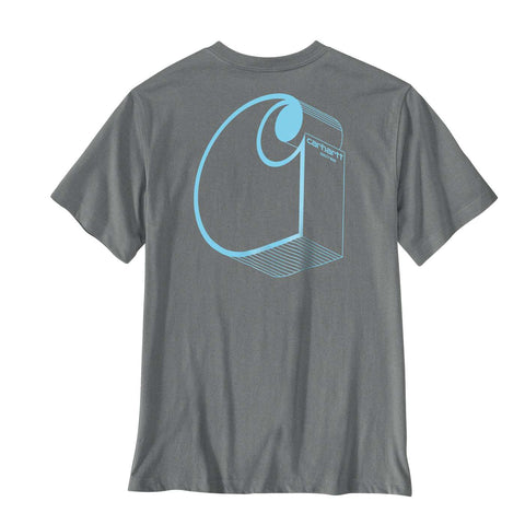 Carhartt Irvine Relaxed 3D Logo T-Shirt Weathered Ash Heather Grey