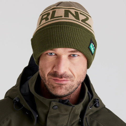 Ridgeline Unisex RLNZ Knitted Beanie Olive Multi