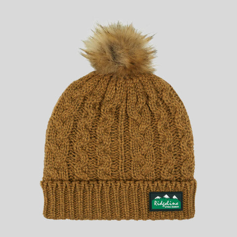 Ridgeline Unisex Nordic Fleck Bobble Hat Ochre