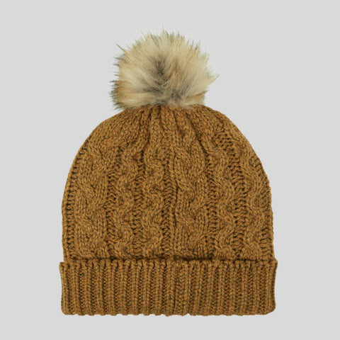 Ridgeline Unisex Nordic Fleck Bobble Hat Ochre