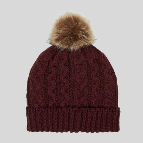 Ridgeline Unisex Nordic Fleck Bobble Hat Winter Berry