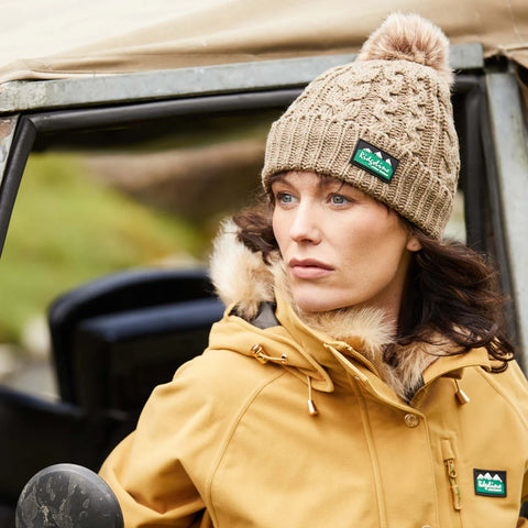Ridgeline Unisex Nordic Fleck Bobble Hat Teak