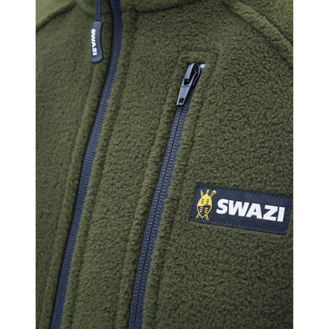 Swazi Unisex Sherpa Vest Olive Green