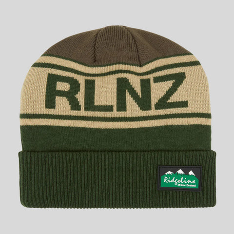 Ridgeline Unisex RLNZ Knitted Beanie Olive Multi