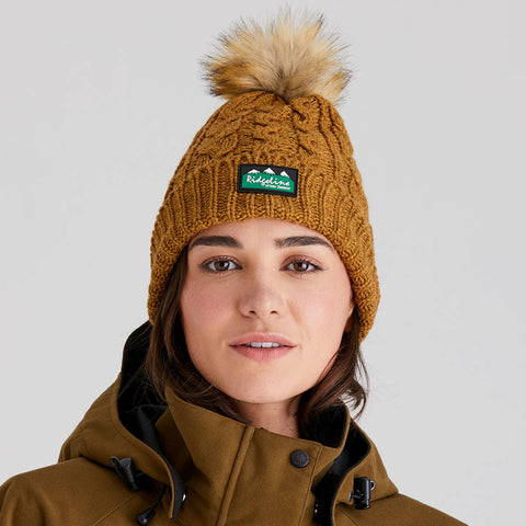Ridgeline Unisex Nordic Fleck Bobble Hat Ochre