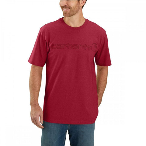 Carhartt Relaxed Fit Heavyweight Short-Sleeve Logo Graphic T-Shirt Industry Red